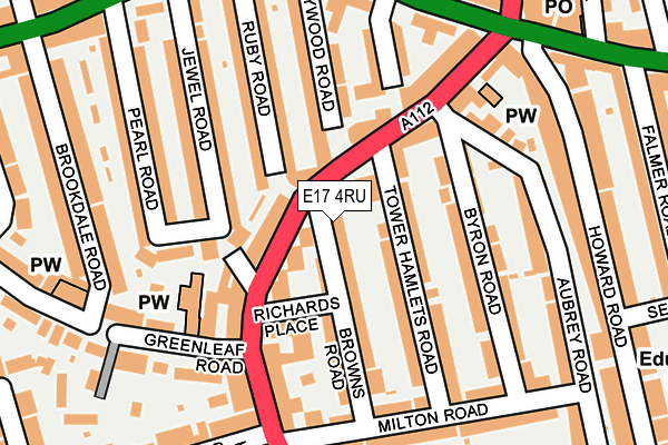 E17 4RU map - OS OpenMap – Local (Ordnance Survey)