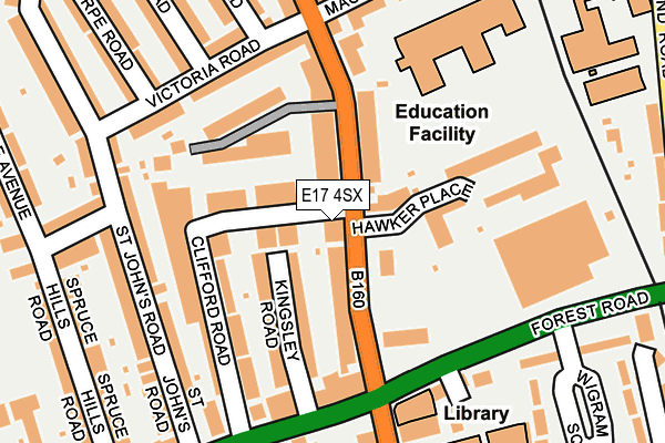 E17 4SX map - OS OpenMap – Local (Ordnance Survey)