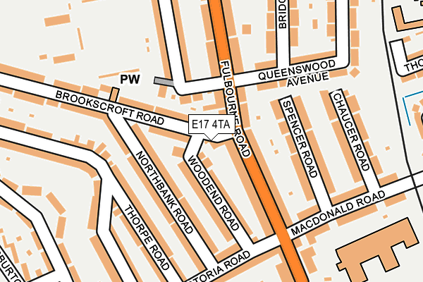 E17 4TA map - OS OpenMap – Local (Ordnance Survey)