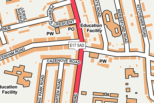 E17 5AD map - OS OpenMap – Local (Ordnance Survey)