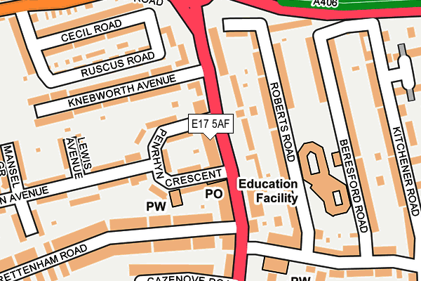 E17 5AF map - OS OpenMap – Local (Ordnance Survey)
