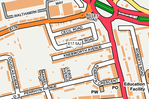 E17 5AJ map - OS OpenMap – Local (Ordnance Survey)