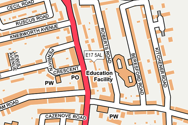 E17 5AL map - OS OpenMap – Local (Ordnance Survey)