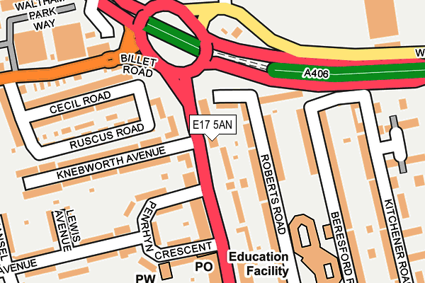 E17 5AN map - OS OpenMap – Local (Ordnance Survey)