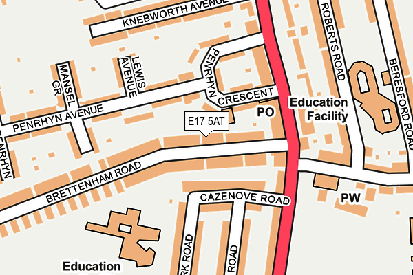 E17 5AT map - OS OpenMap – Local (Ordnance Survey)