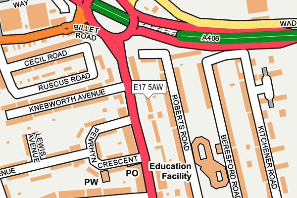 E17 5AW map - OS OpenMap – Local (Ordnance Survey)