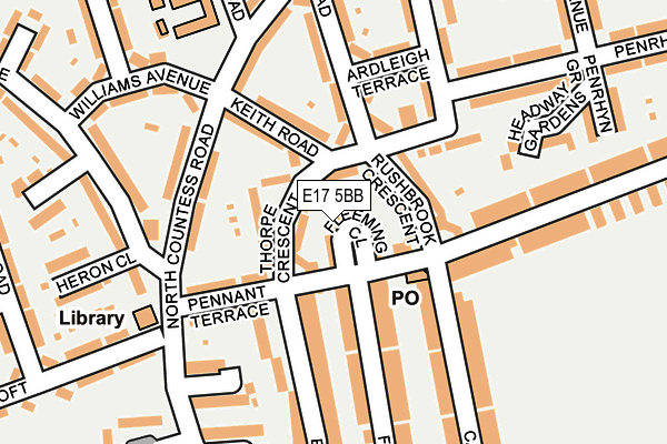 E17 5BB map - OS OpenMap – Local (Ordnance Survey)