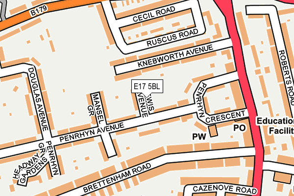 E17 5BL map - OS OpenMap – Local (Ordnance Survey)