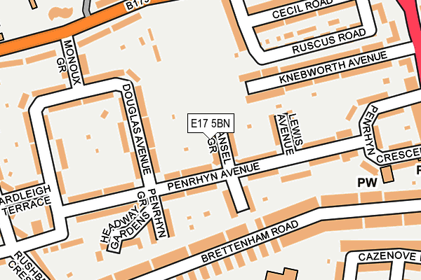 E17 5BN map - OS OpenMap – Local (Ordnance Survey)