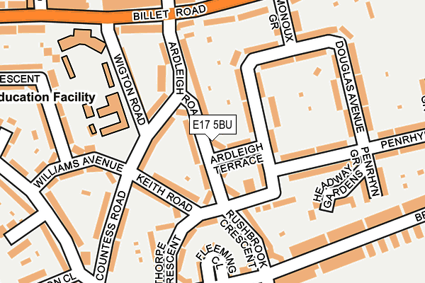 E17 5BU map - OS OpenMap – Local (Ordnance Survey)