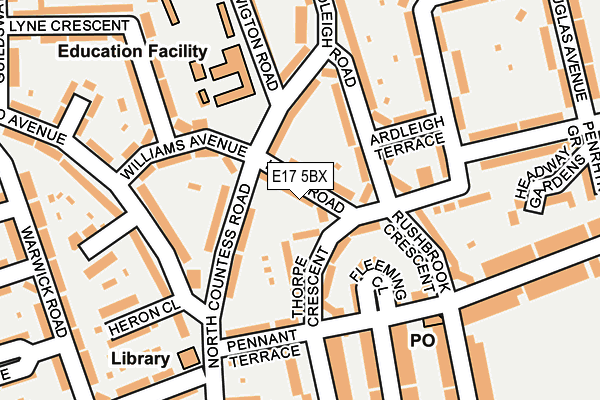 E17 5BX map - OS OpenMap – Local (Ordnance Survey)