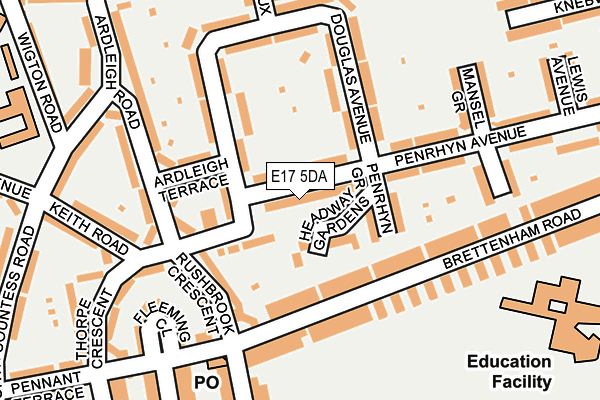 E17 5DA map - OS OpenMap – Local (Ordnance Survey)