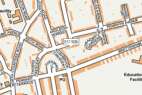 E17 5DB map - OS OpenMap – Local (Ordnance Survey)