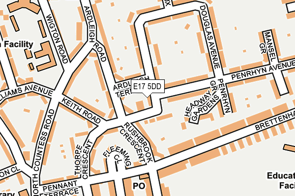 E17 5DD map - OS OpenMap – Local (Ordnance Survey)