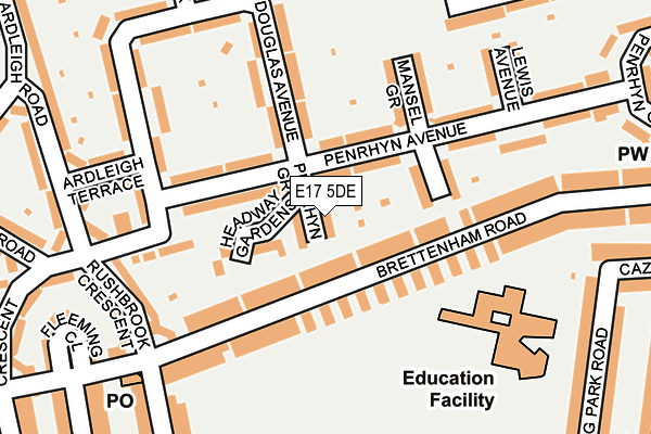 E17 5DE map - OS OpenMap – Local (Ordnance Survey)