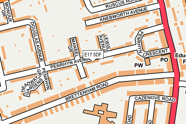 E17 5DF map - OS OpenMap – Local (Ordnance Survey)