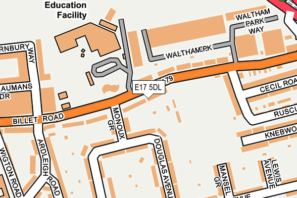 E17 5DL map - OS OpenMap – Local (Ordnance Survey)