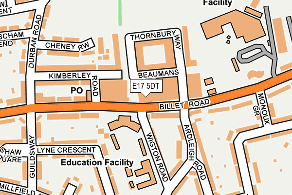 E17 5DT map - OS OpenMap – Local (Ordnance Survey)