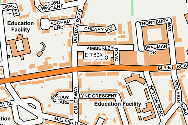 E17 5DX map - OS OpenMap – Local (Ordnance Survey)
