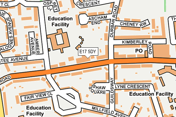 E17 5DY map - OS OpenMap – Local (Ordnance Survey)