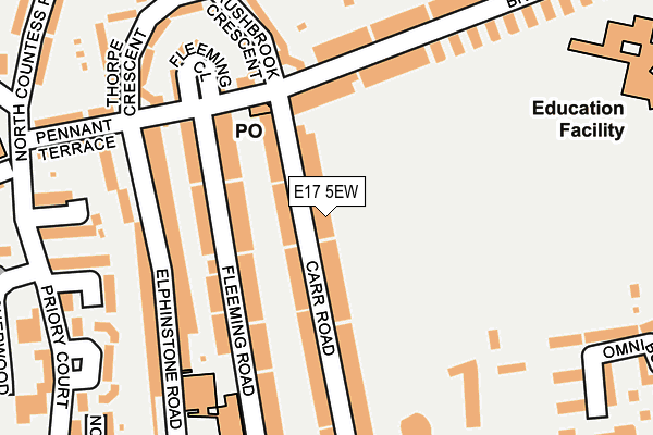 E17 5EW map - OS OpenMap – Local (Ordnance Survey)