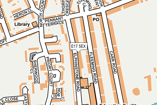 E17 5EX map - OS OpenMap – Local (Ordnance Survey)