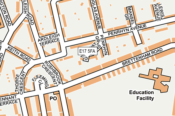 E17 5FA map - OS OpenMap – Local (Ordnance Survey)
