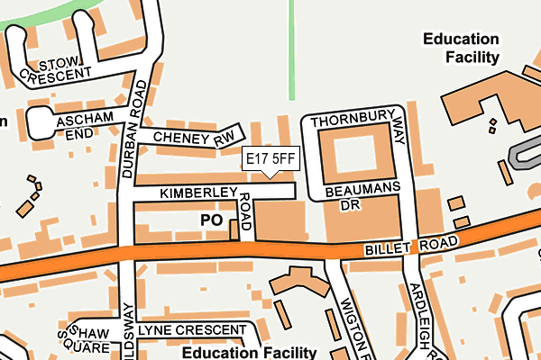 E17 5FF map - OS OpenMap – Local (Ordnance Survey)