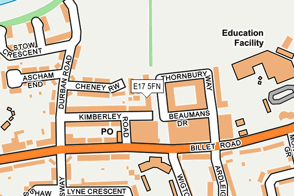 E17 5FN map - OS OpenMap – Local (Ordnance Survey)