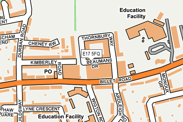 E17 5FQ map - OS OpenMap – Local (Ordnance Survey)