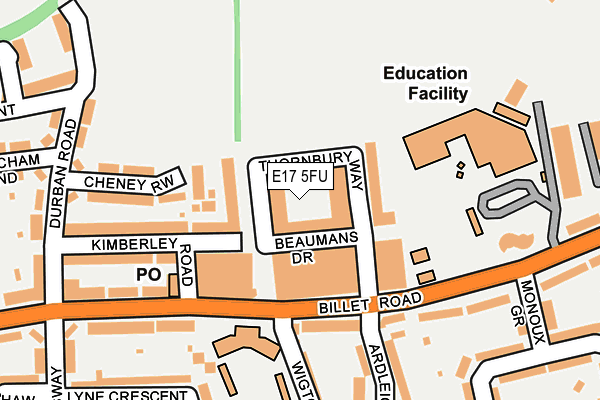 E17 5FU map - OS OpenMap – Local (Ordnance Survey)