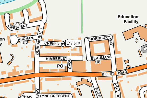 E17 5FX map - OS OpenMap – Local (Ordnance Survey)