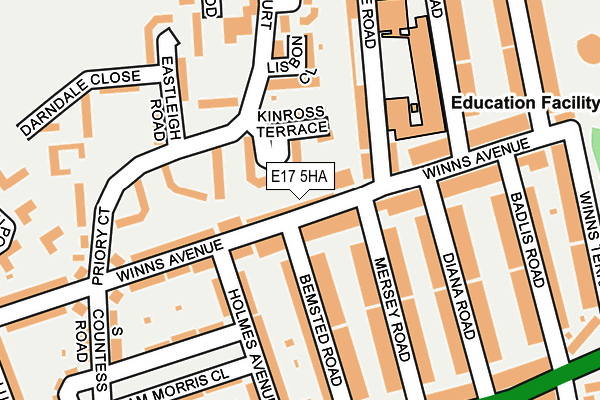E17 5HA map - OS OpenMap – Local (Ordnance Survey)