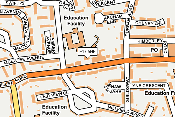 E17 5HE map - OS OpenMap – Local (Ordnance Survey)