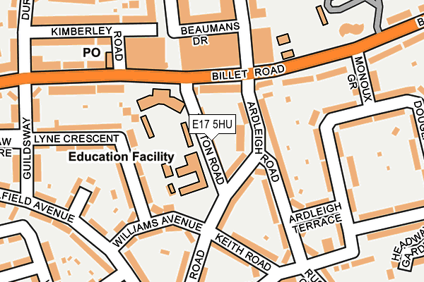 E17 5HU map - OS OpenMap – Local (Ordnance Survey)