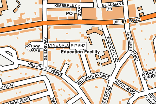 E17 5HZ map - OS OpenMap – Local (Ordnance Survey)