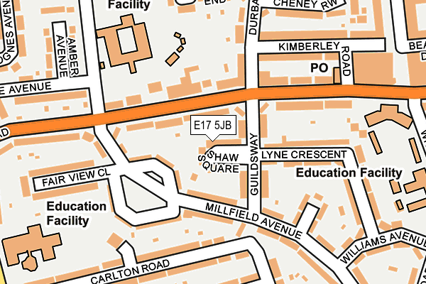 E17 5JB map - OS OpenMap – Local (Ordnance Survey)
