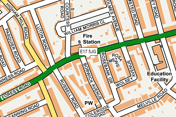 E17 5JG map - OS OpenMap – Local (Ordnance Survey)