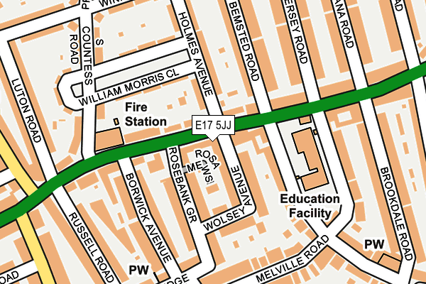 E17 5JJ map - OS OpenMap – Local (Ordnance Survey)