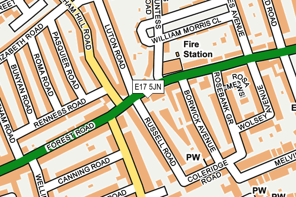 E17 5JN map - OS OpenMap – Local (Ordnance Survey)