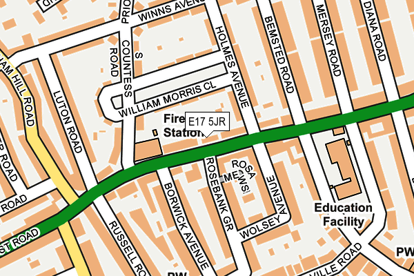 E17 5JR map - OS OpenMap – Local (Ordnance Survey)