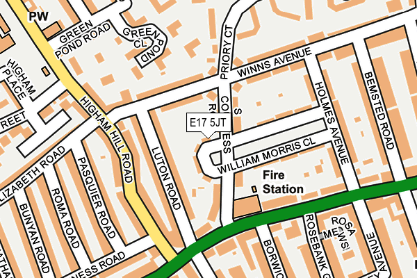 E17 5JT map - OS OpenMap – Local (Ordnance Survey)