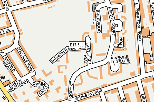 E17 5LL map - OS OpenMap – Local (Ordnance Survey)