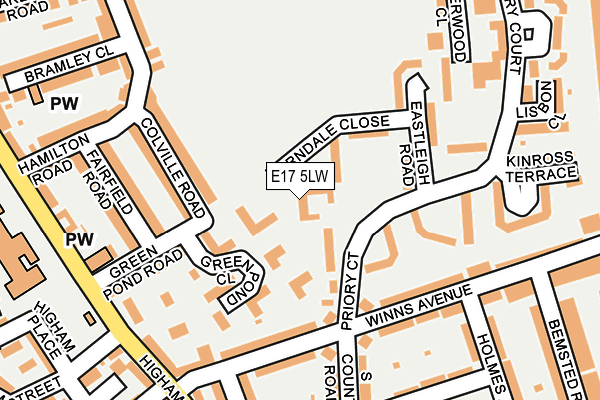 E17 5LW map - OS OpenMap – Local (Ordnance Survey)