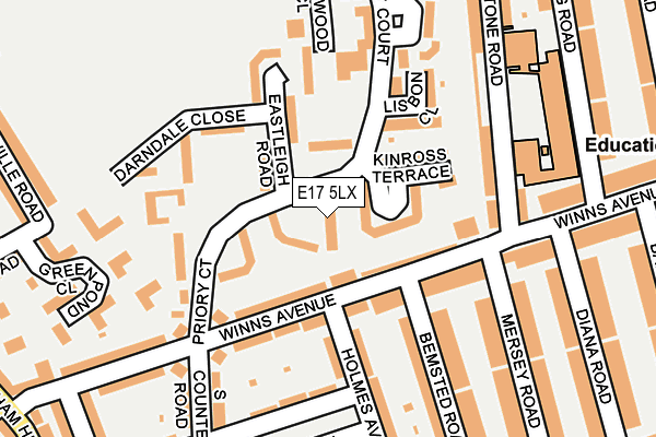 E17 5LX map - OS OpenMap – Local (Ordnance Survey)
