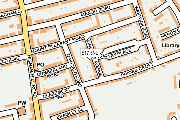 E17 5NL map - OS OpenMap – Local (Ordnance Survey)