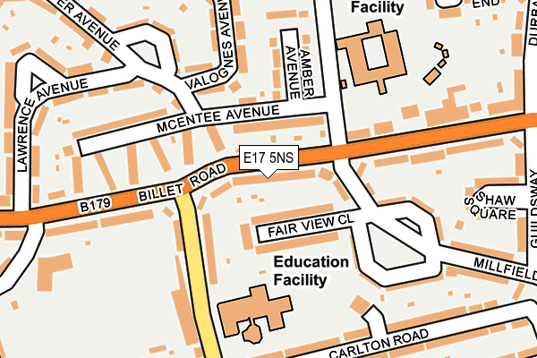 E17 5NS map - OS OpenMap – Local (Ordnance Survey)