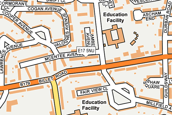 E17 5NU map - OS OpenMap – Local (Ordnance Survey)