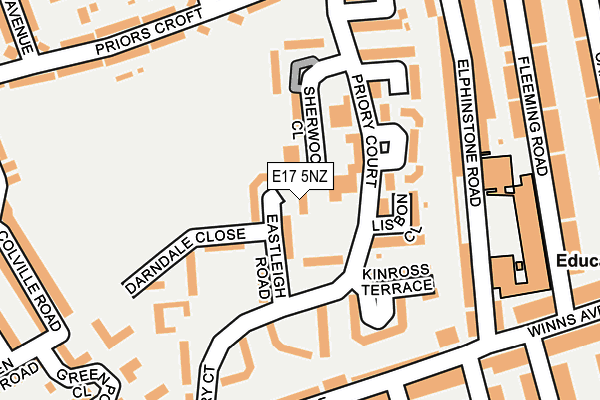 E17 5NZ map - OS OpenMap – Local (Ordnance Survey)