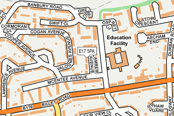 E17 5PA map - OS OpenMap – Local (Ordnance Survey)